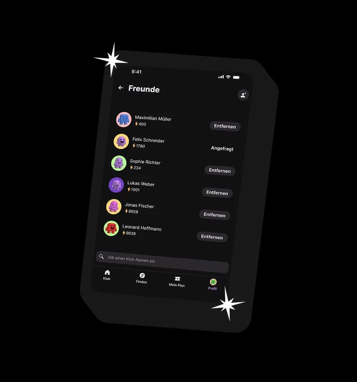 Klub-App Freund*innen-Ansicht
